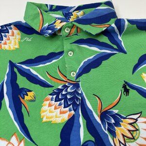 Ralph Lauren Shirt Men Large Short Sleeve Polo Terry Cloth Graphic All Over Pony